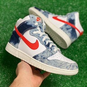 Nike Dunk High Womens Casual Shoes Denim Blue White DV2181-900 Sz 10.5